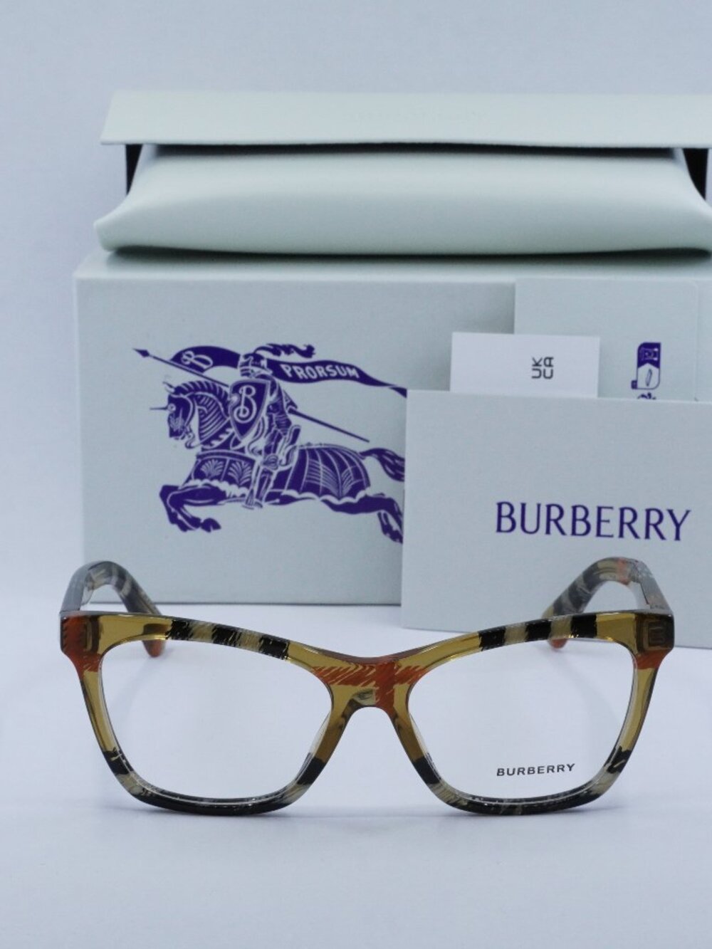 Burberry BE2416 4146 Cat Eye Eyeglasses 52mm - Check Sand - Picture 10 of 10